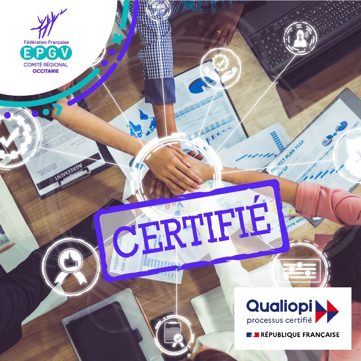 Certification Qualiopi pour l'Organisme de Formation  COREG EPGV Occitanie